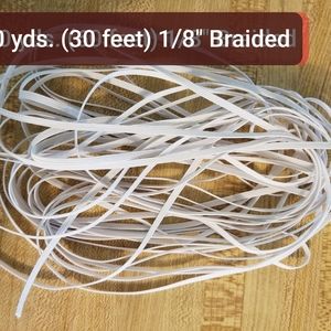 1/8" white Braided Elastic 10 Yards
